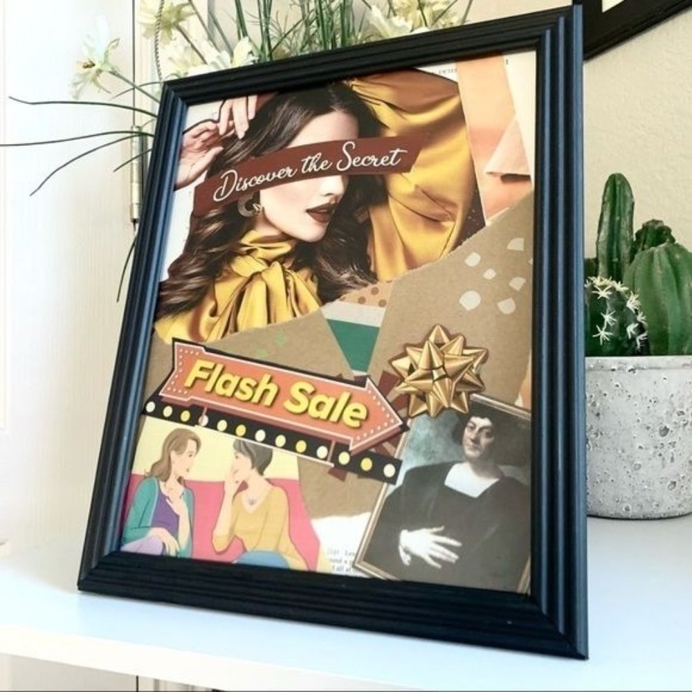 Mixed Media Handmade 8x10 Odd Ball Collage